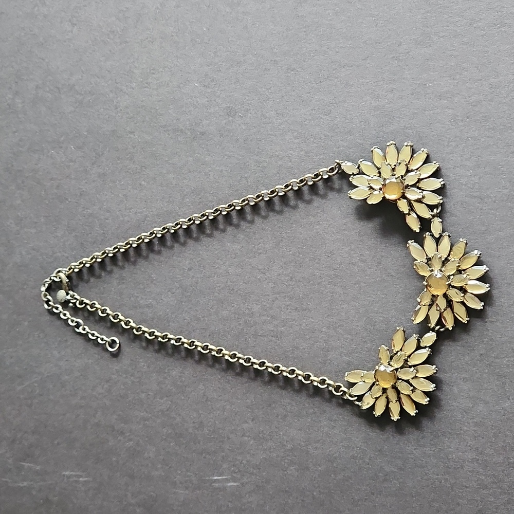 J Crew Goldtone Crystal Statement Necklace